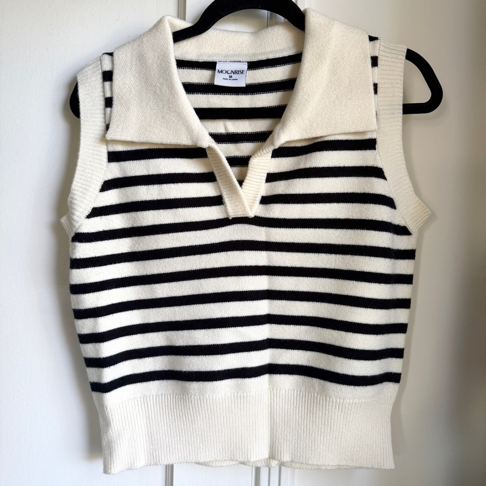 Striped Sleeveless Knit Top